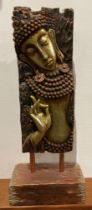 Resin Buddha statue in wood effect,