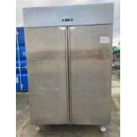Stainless steel 2-door commercial fridge,