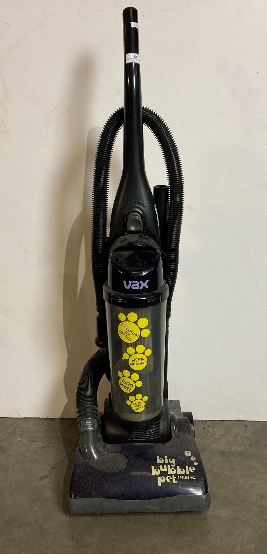 Vax Big Bubble upright bagless vacuum cleaner (saleroom location: PO)