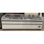 Miami 250(U)L VSAD chilled refrigerated display counter in white with perspex sliding doors,