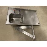 R H Drainer stainless steel sink unit with 3 wall brackets - 124 x 70cm (saleroom location: