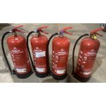 4 x 9L Firemark water-type fire extinguishers (saleroom location: MA2)