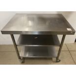 3 items - stainless steel mobile preparation table,