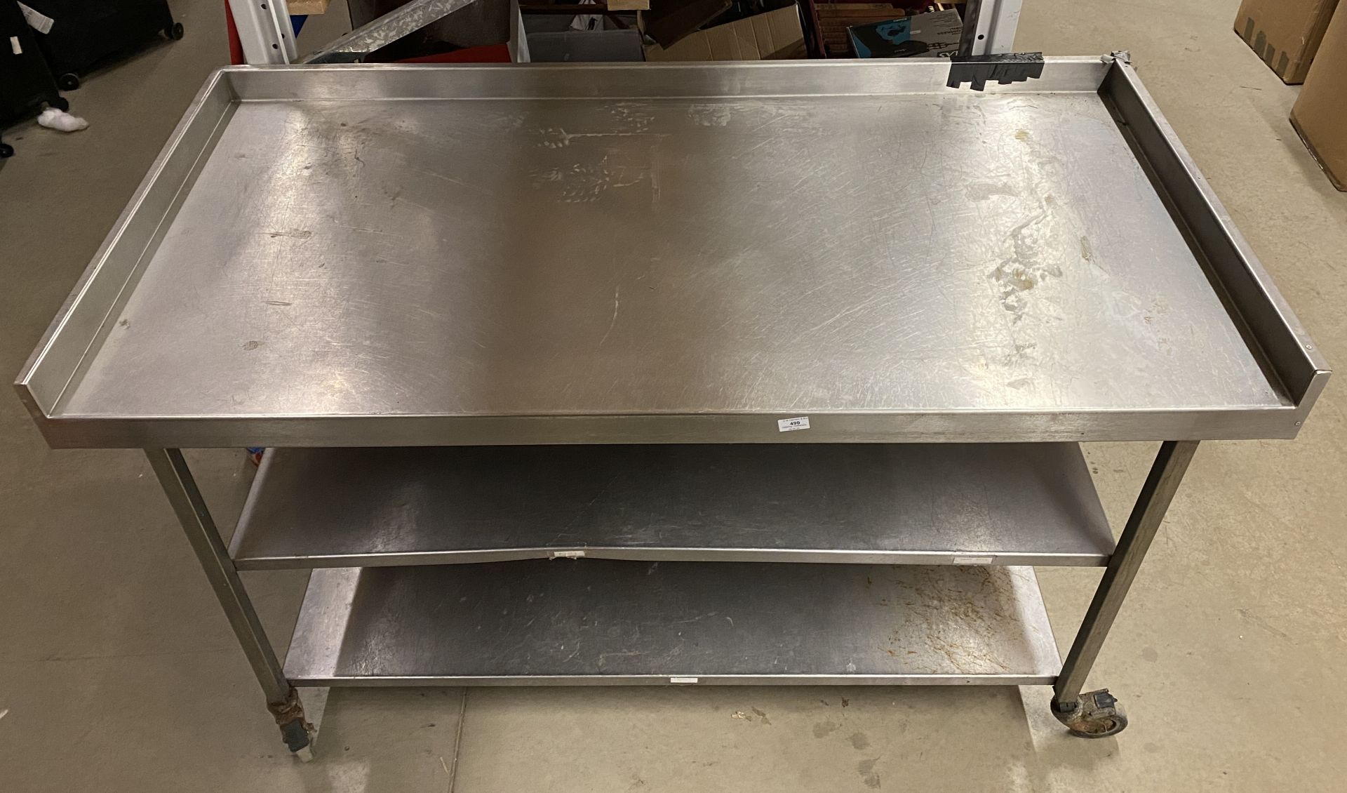 Stainless steel mobile 3-shelf preparation unit, - Image 2 of 2