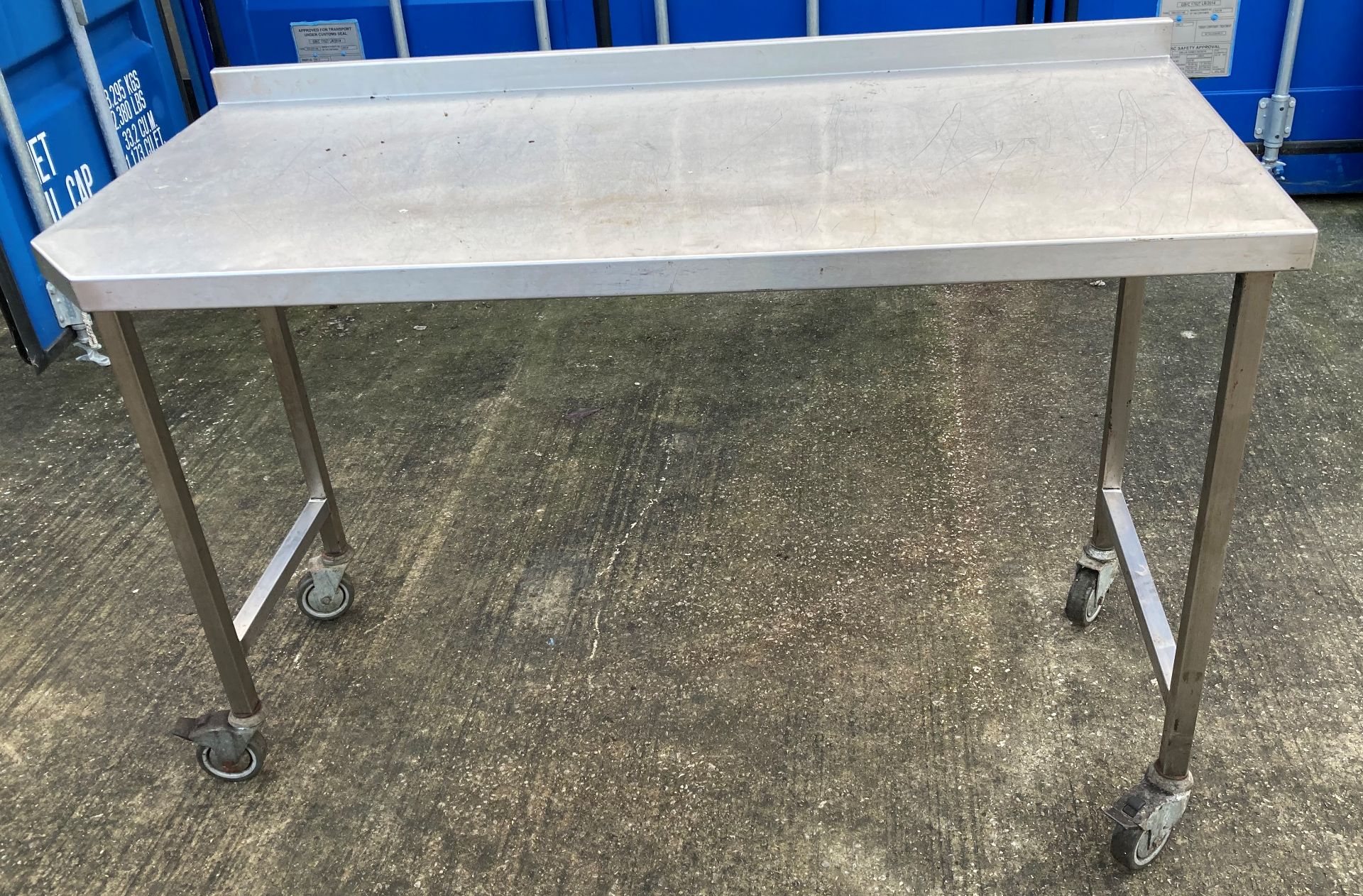 Stainless steel mobile preparation table,