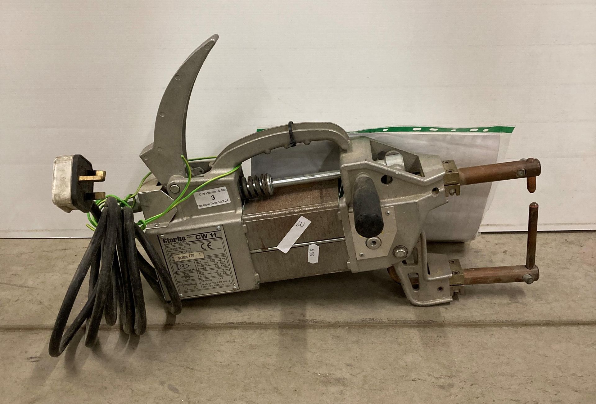 CLARKE CW11 SPOT WELDER 240V (no test - illegal plug cut off) (saleroom location: H08)