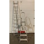 10-tread Ramsay aluminium ladder and 5-tread step-ladder (saleroom location: RD2)