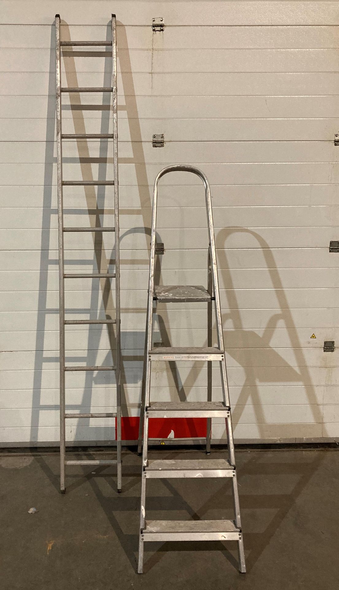 10-tread Ramsay aluminium ladder and 5-tread step-ladder (saleroom location: RD2)