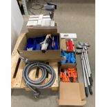 Contents to pallet - 7 x adjustable aluminium pole sanders, quantity of chalk line markers,