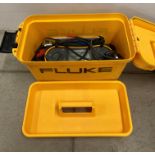 Fluke 1652c multi-function tester and a cased meter (sold as seen) (saleroom location: G07)