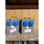 110V 1 KVA 16A PLUG C/W 2x16AMP SKTS (saleroom location: Frank Eastwood & Co Ltd - 454, Leeds Road,