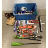 Box and contents - sundry EDMA and other hand tools,