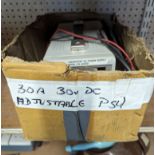 30A 30V DC ADJUSTABLE PSU (saleroom location: Frank Eastwood & Co Ltd - 454, Leeds Road, Dewsbury,