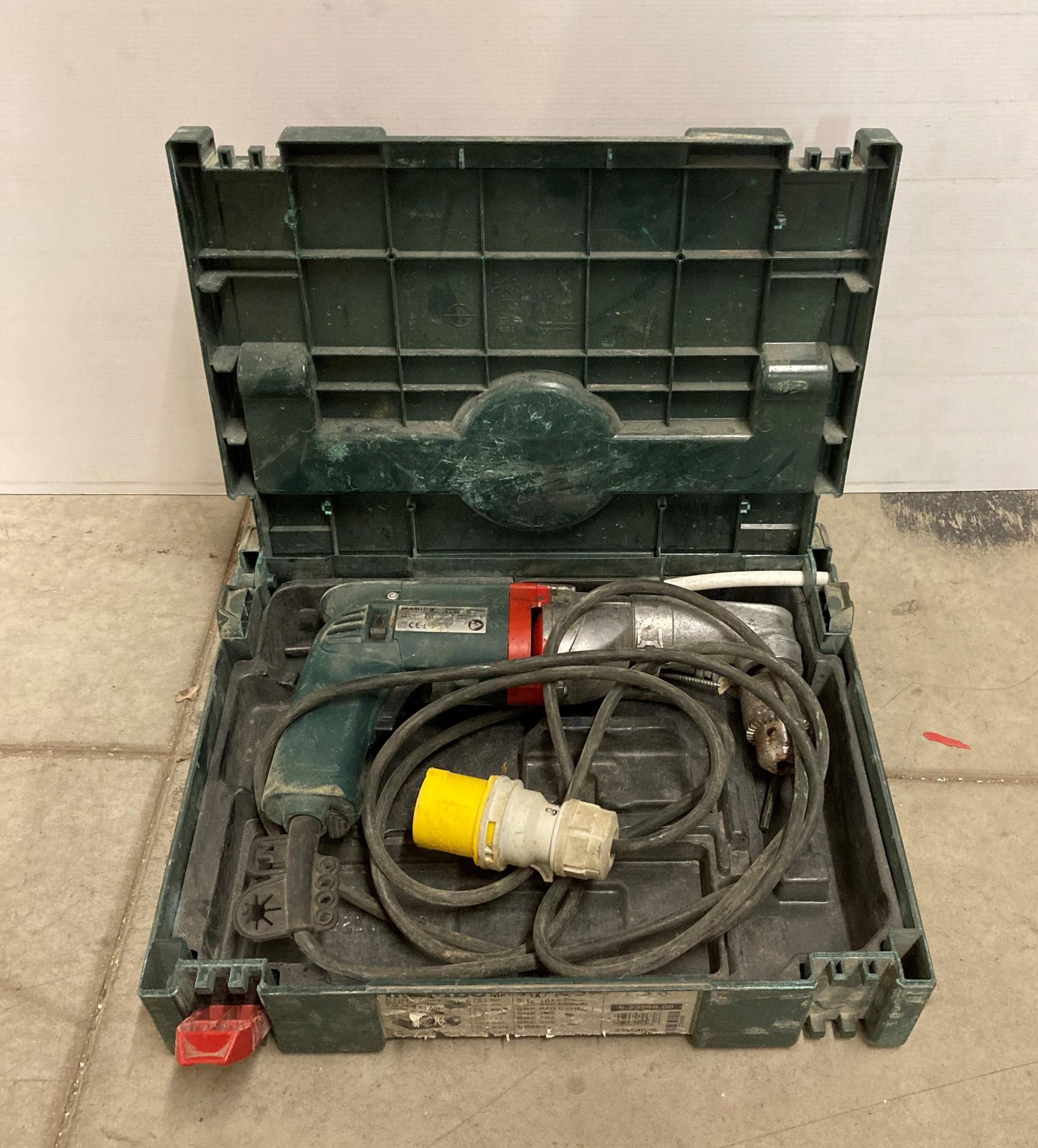 Metabo 110v drill BE6223 angled chuck in case (saleroom location: G08)