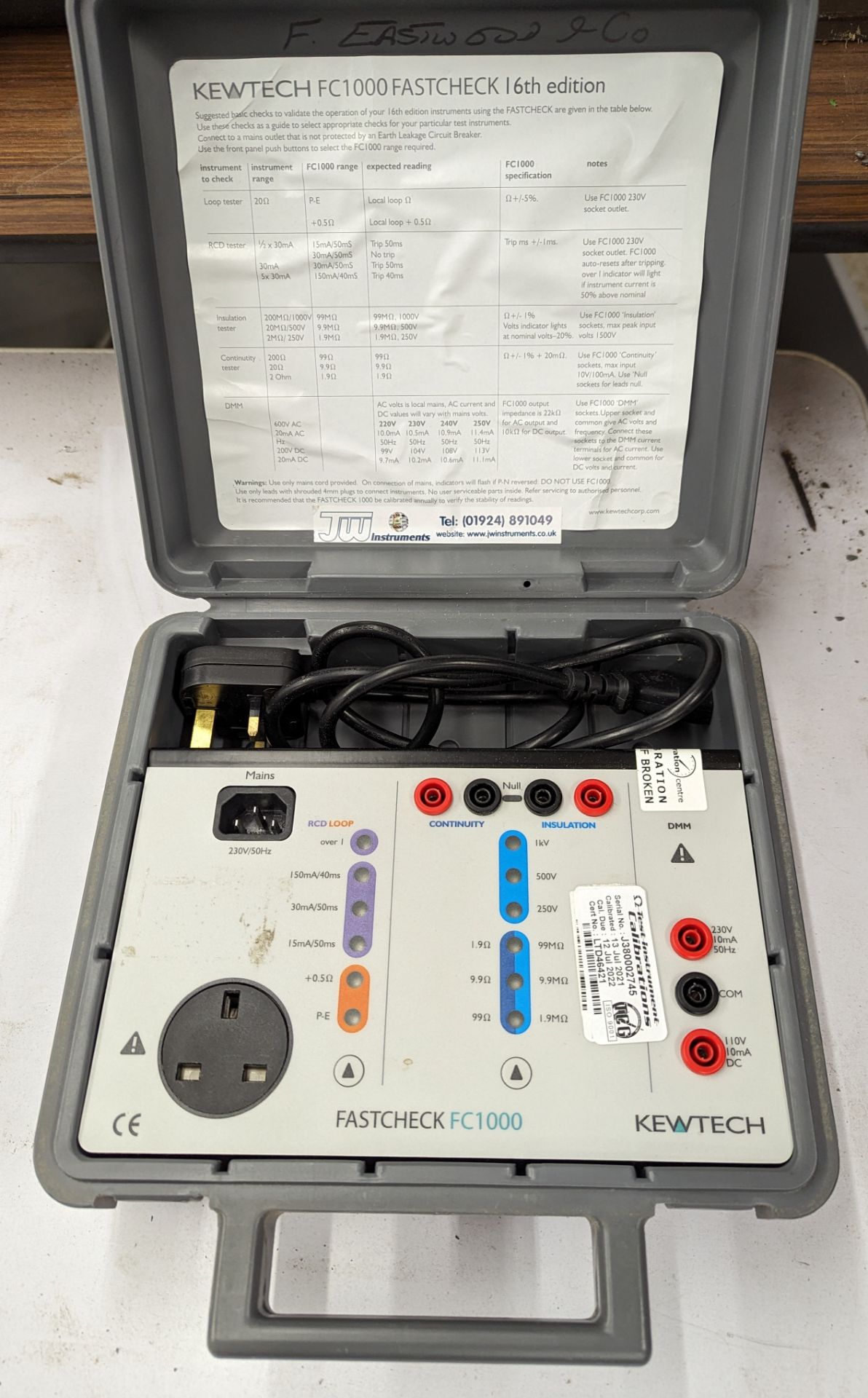 KEWTECH CHECK BOX FASTCHECK FC1000 (saleroom location: Frank Eastwood & Co Ltd - 454, Leeds Road,