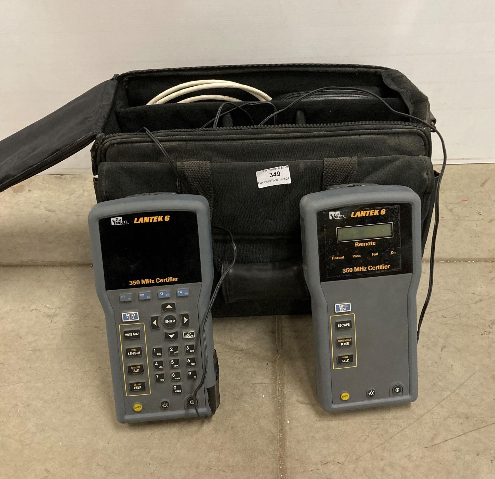 Lantek 6 350 MH3 cable certifier in carry case with connectors,