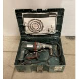 A Metabo 110v drill with angled chuck (saleroom location: G08)