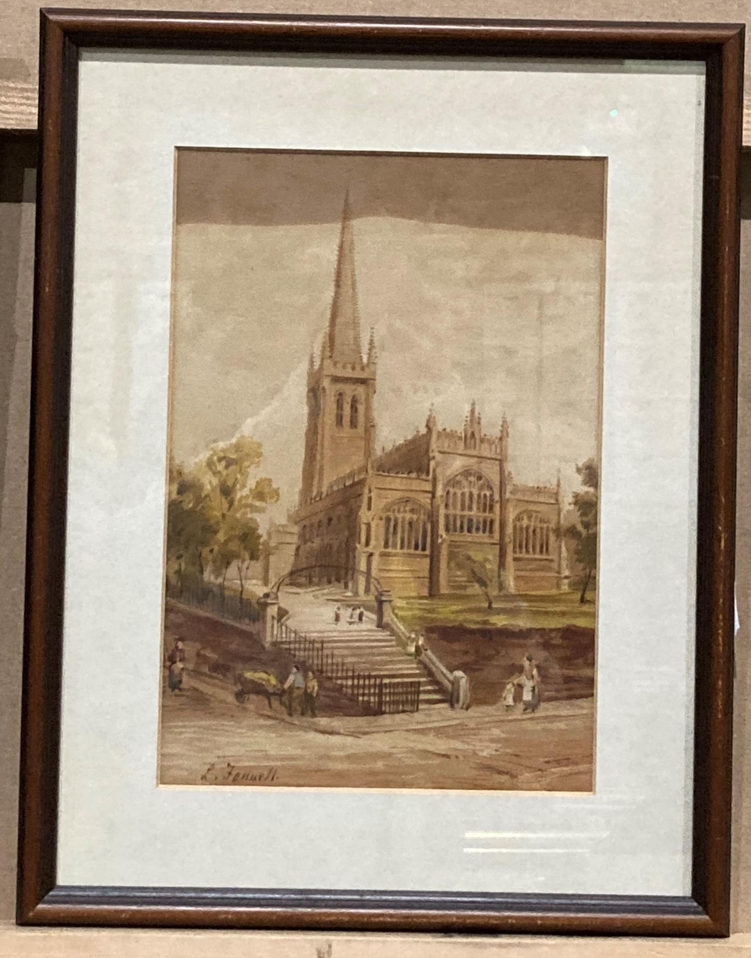 Louisa Fennell (1847-1930), four framed prints of Wakefield, 'View from Cross Square', 20cm x 27cm, - Image 6 of 6