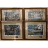 Ken Zylla, four framed commemorative prints from the North American Game Bird Series,