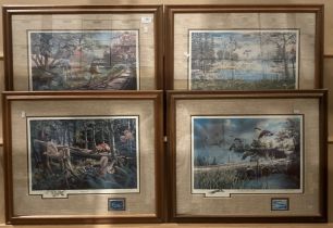 Ken Zylla, four framed commemorative prints from the North American Game Bird Series,