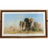 † David Shepherd OBE (1931-2017), 'The Ivory is Theirs', print, framed,