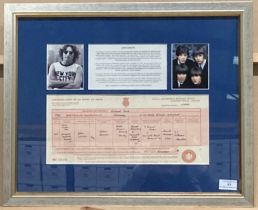 Framed John Lennon group set containing two photo prints,