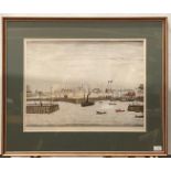 † L S Lowry (1887-1975), 'The Harbour', lithograph in colours, signed in pencil,