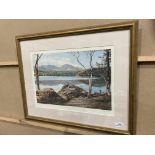 K Melling 'Coniston Water' framed limited edition print no.