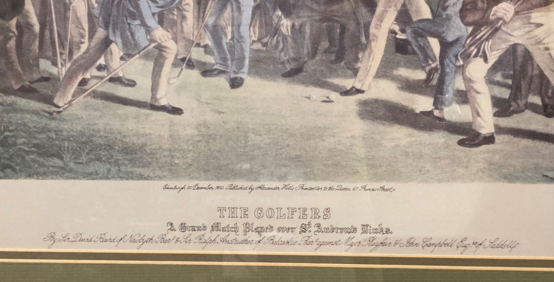 'The Golfers - A Grand Match played over St Andrews Links', coloured engraving by Chas E Wagstaffe, - Image 2 of 4