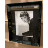 Audrey Hepburn, black and white photo print, framed,