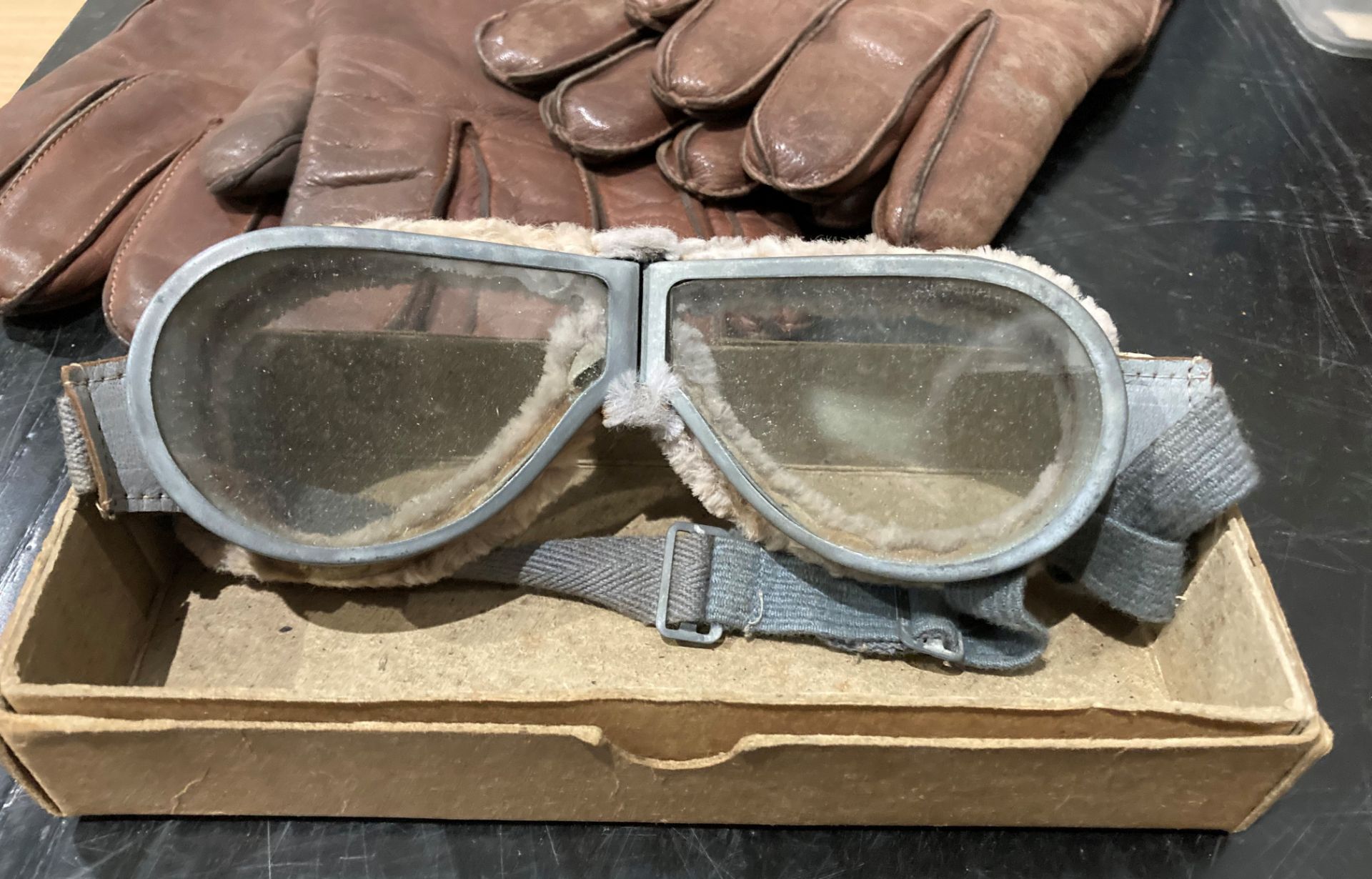 Pair of vintage driving goggles, - Image 2 of 2