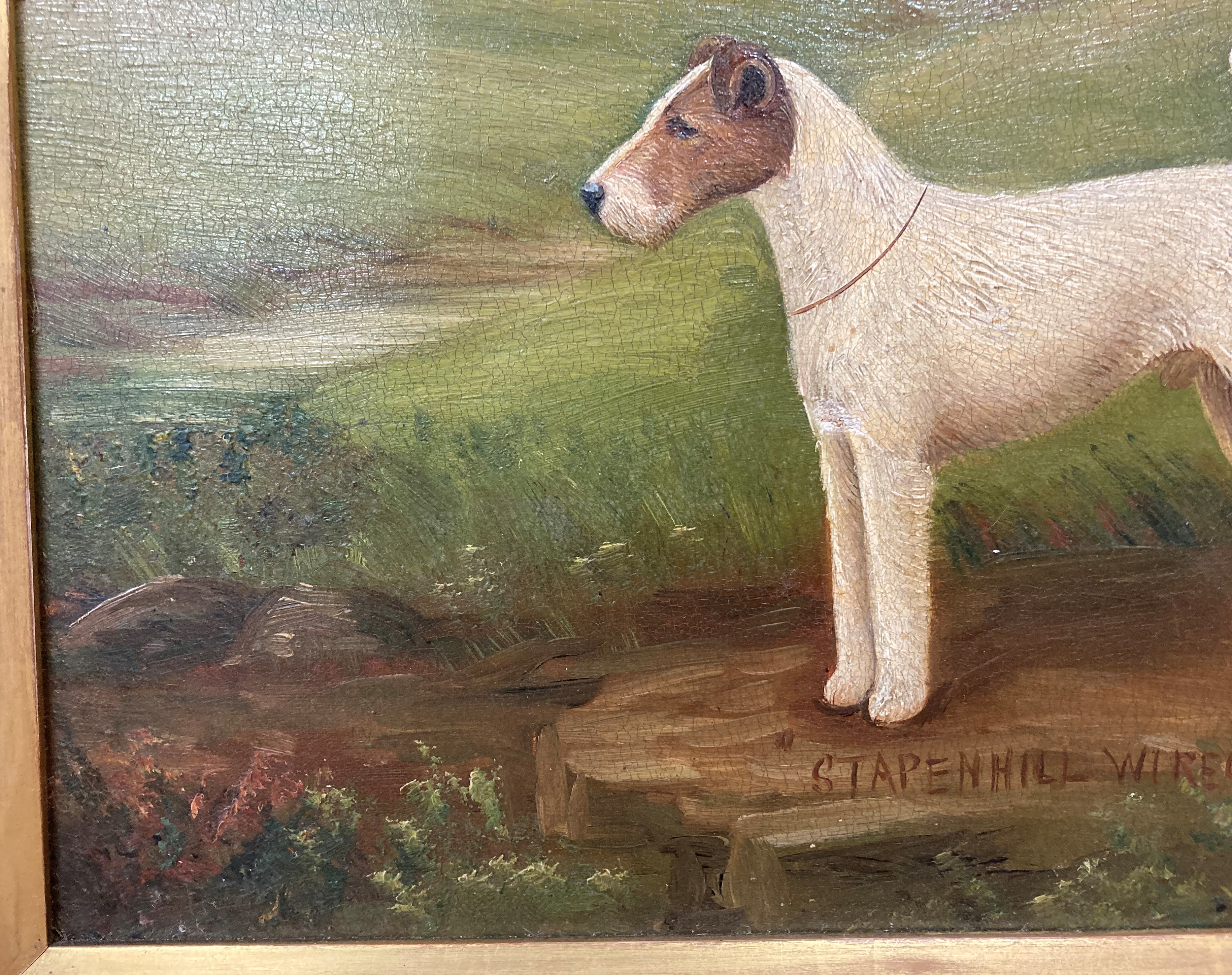 H Crowther 1923, 'Stapenhill Wiregirls Legacy', study of a fox terrier, oil on canvas, - Image 15 of 32