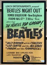 Framed reproduction poster print, Leach Entertainments present Beatles Night Out, Tower Ballroom,