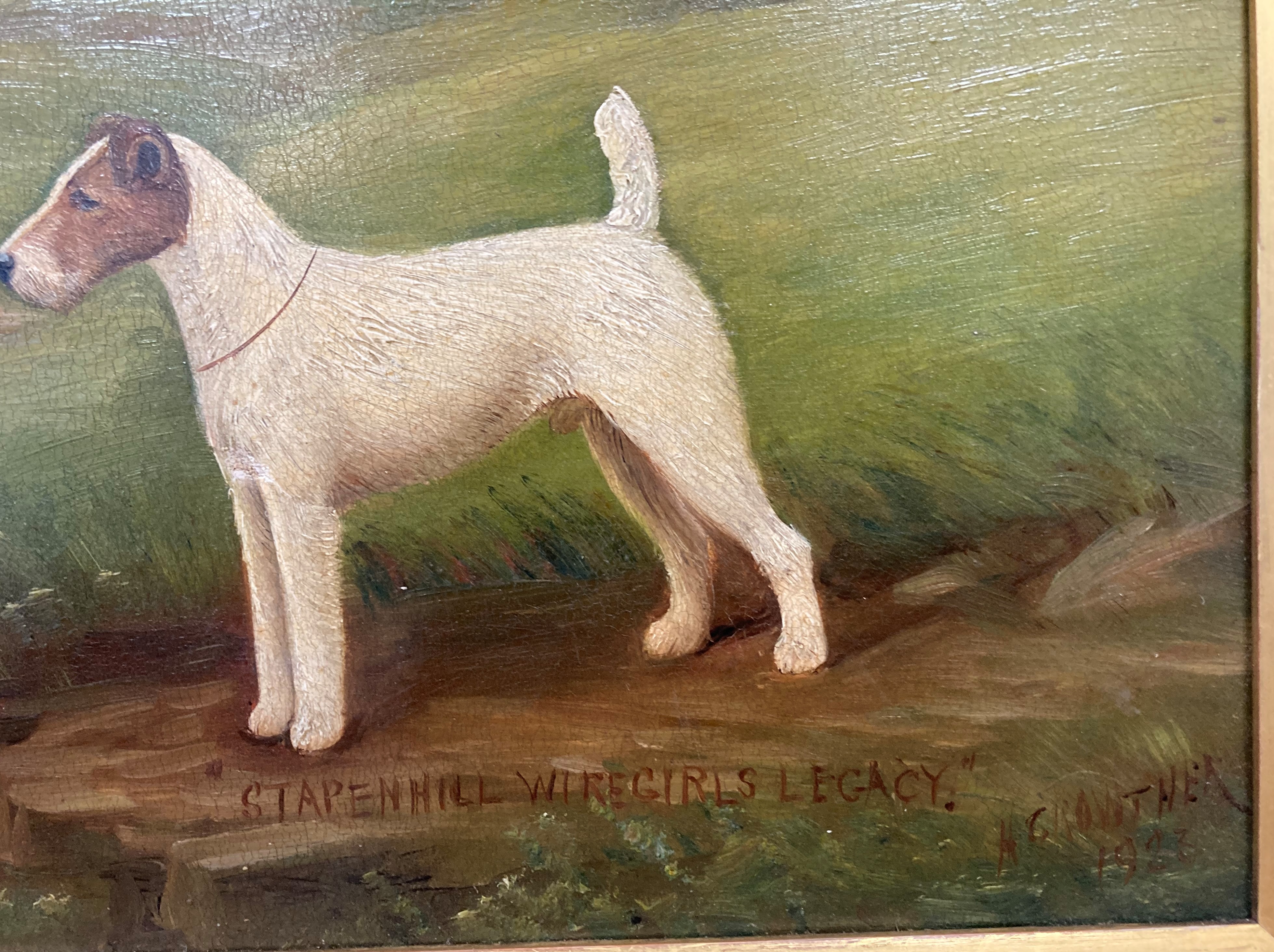 H Crowther 1923, 'Stapenhill Wiregirls Legacy', study of a fox terrier, oil on canvas, - Image 16 of 32