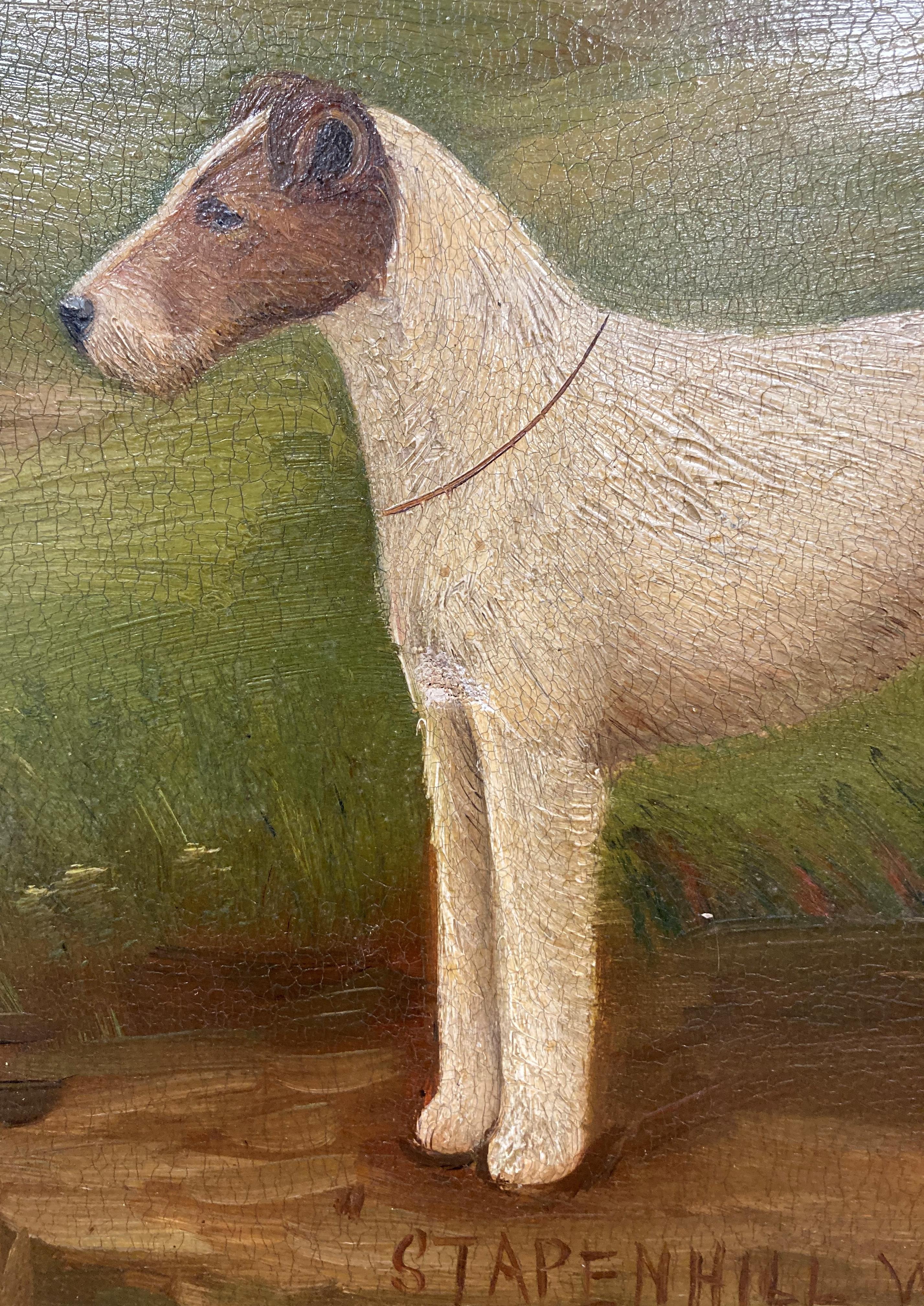 H Crowther 1923, 'Stapenhill Wiregirls Legacy', study of a fox terrier, oil on canvas, - Image 24 of 32