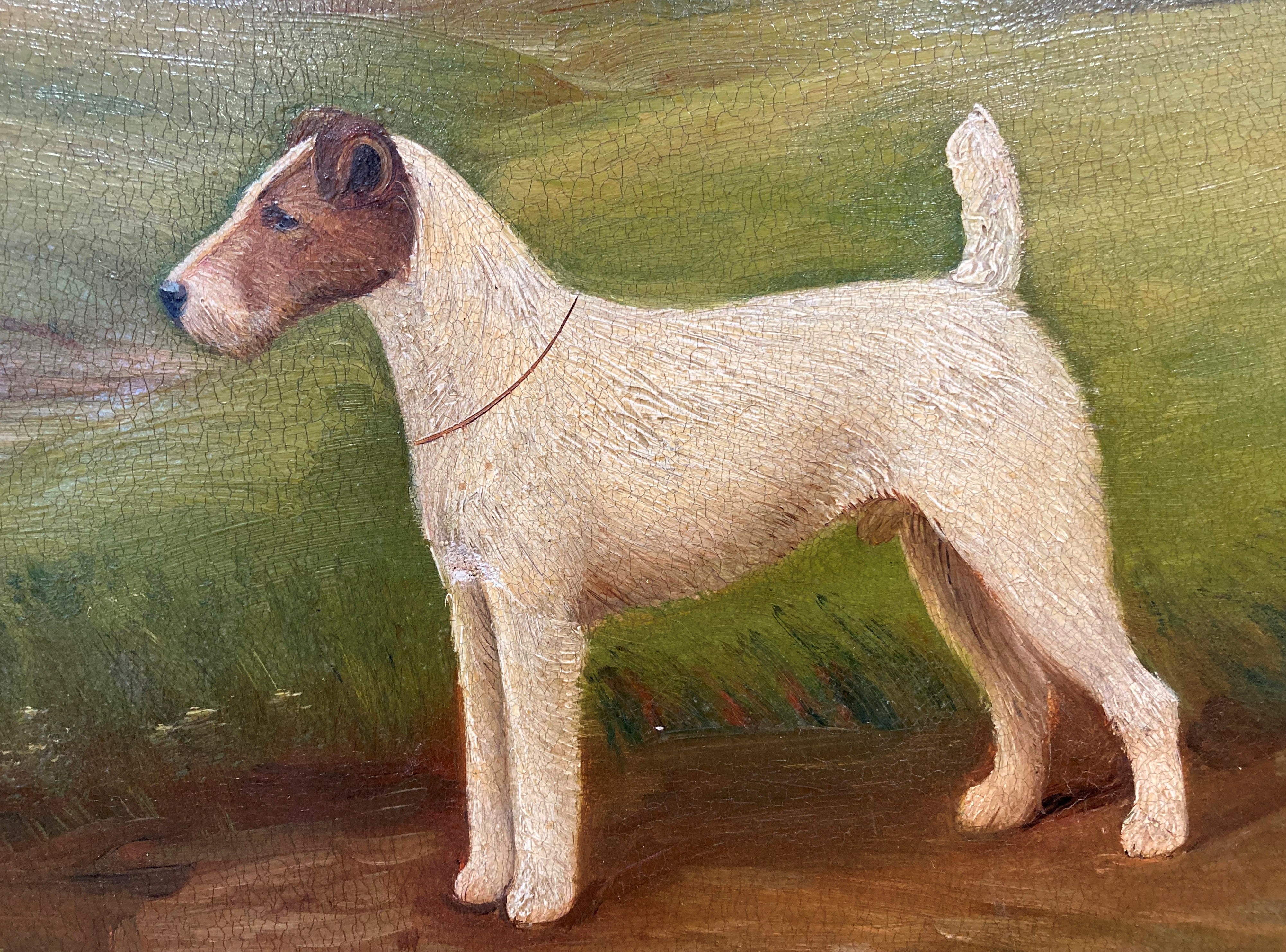H Crowther 1923, 'Stapenhill Wiregirls Legacy', study of a fox terrier, oil on canvas, - Image 12 of 32