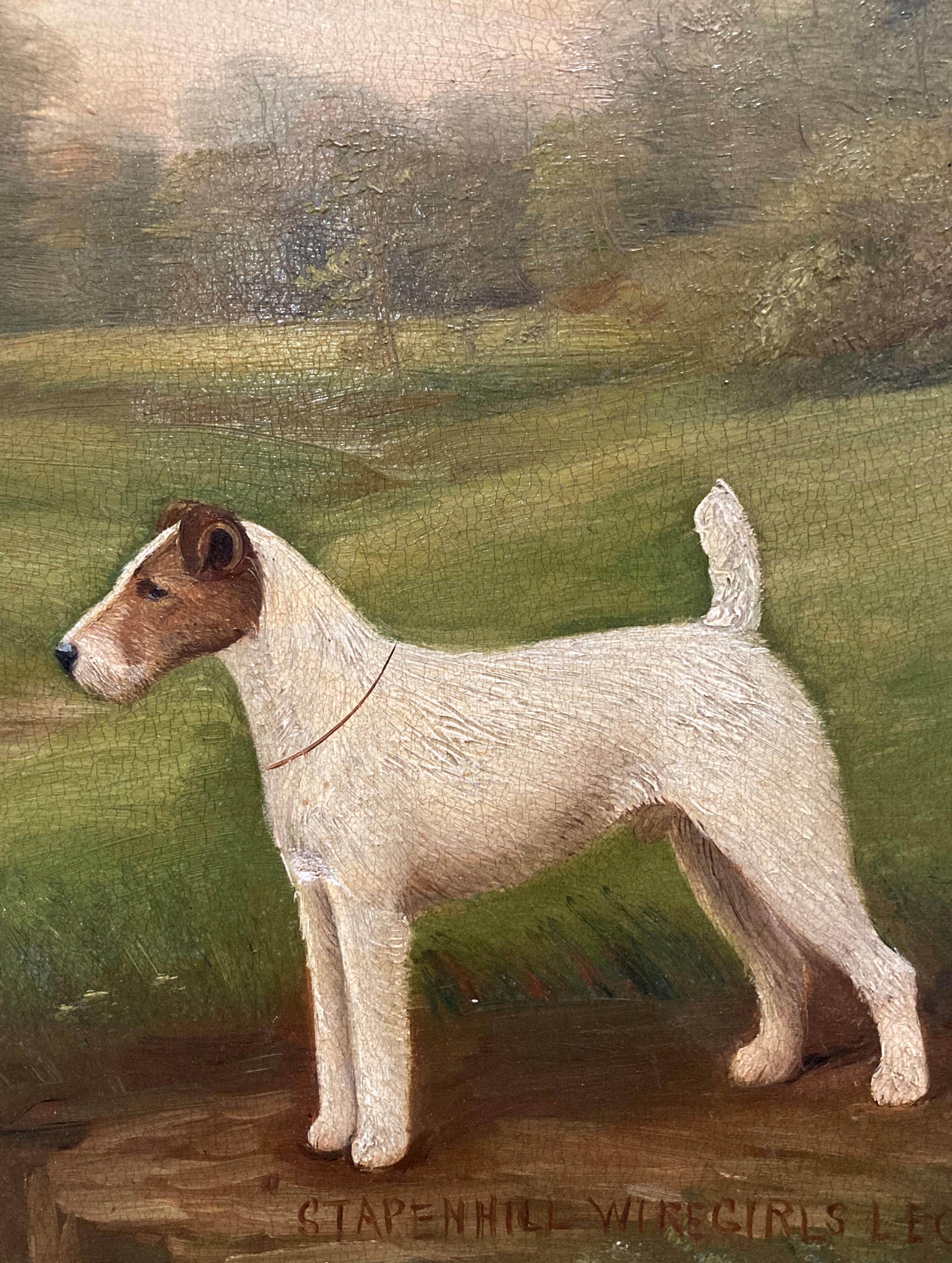 H Crowther 1923, 'Stapenhill Wiregirls Legacy', study of a fox terrier, oil on canvas, - Image 5 of 32