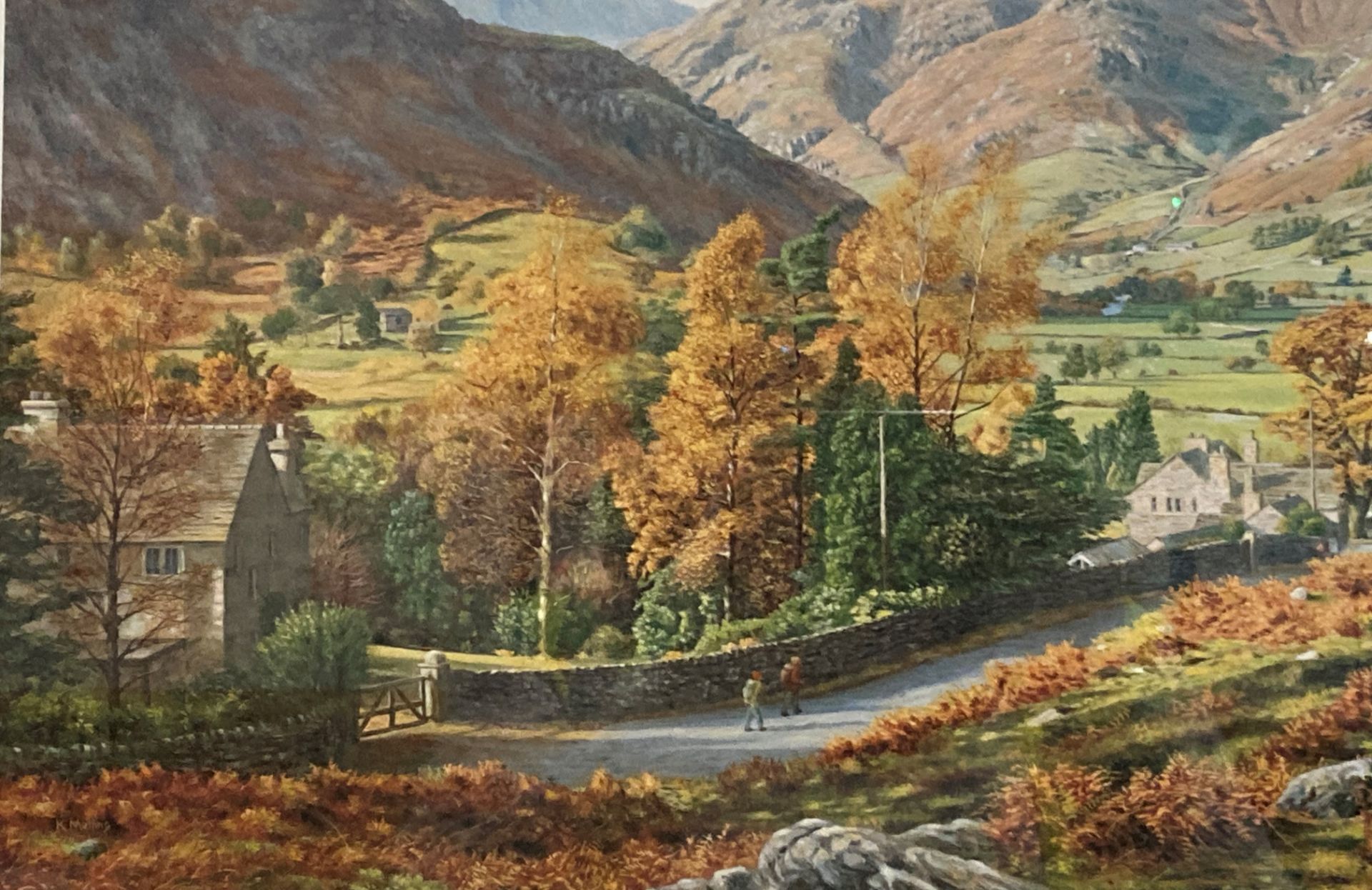 K Melling, 'Great Langdale', print with signature in pencil, framed, - Image 3 of 4