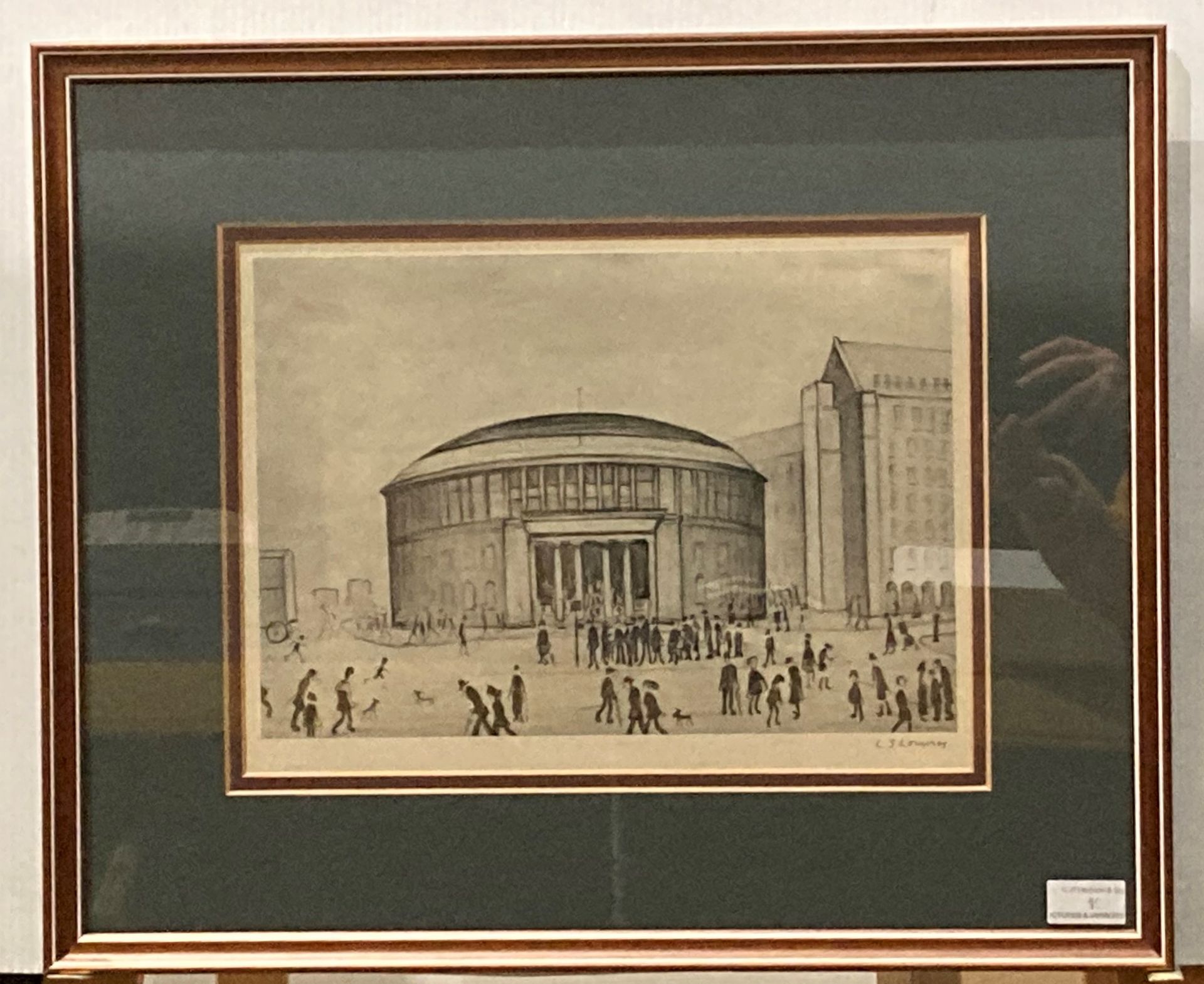 † L S Lowry (1887-1975), 'Reference Library', lithograph on paper, signed in pencil,