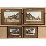 Four coloured photo prints of old Wakefield, framed, 'Westgate', 27cm x 41cm, 'Kirkgate',