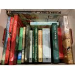 Contents to box, sixteen books mainly relating to hunting but also fly fishing,