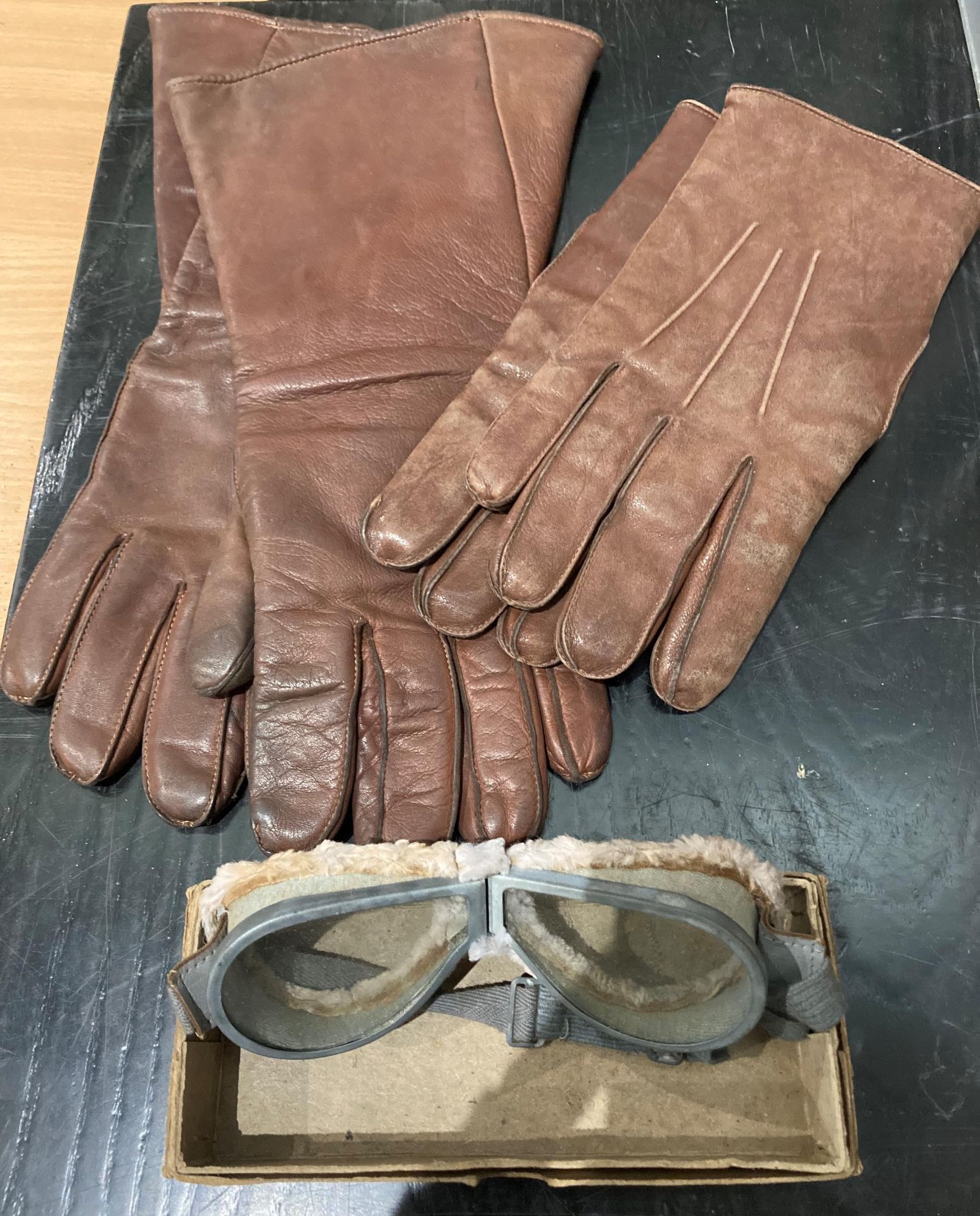 Pair of vintage driving goggles,