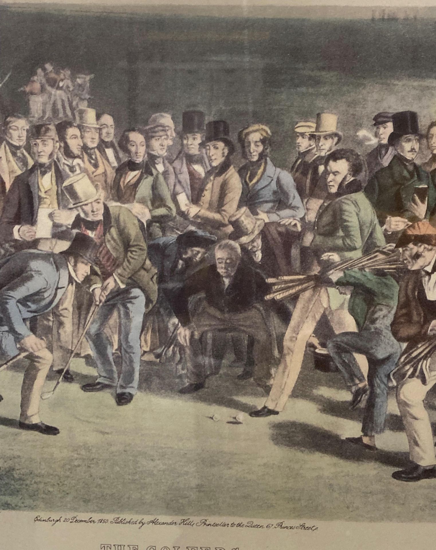 'The Golfers - A Grand Match played over St Andrews Links', coloured engraving by Chas E Wagstaffe, - Image 3 of 4