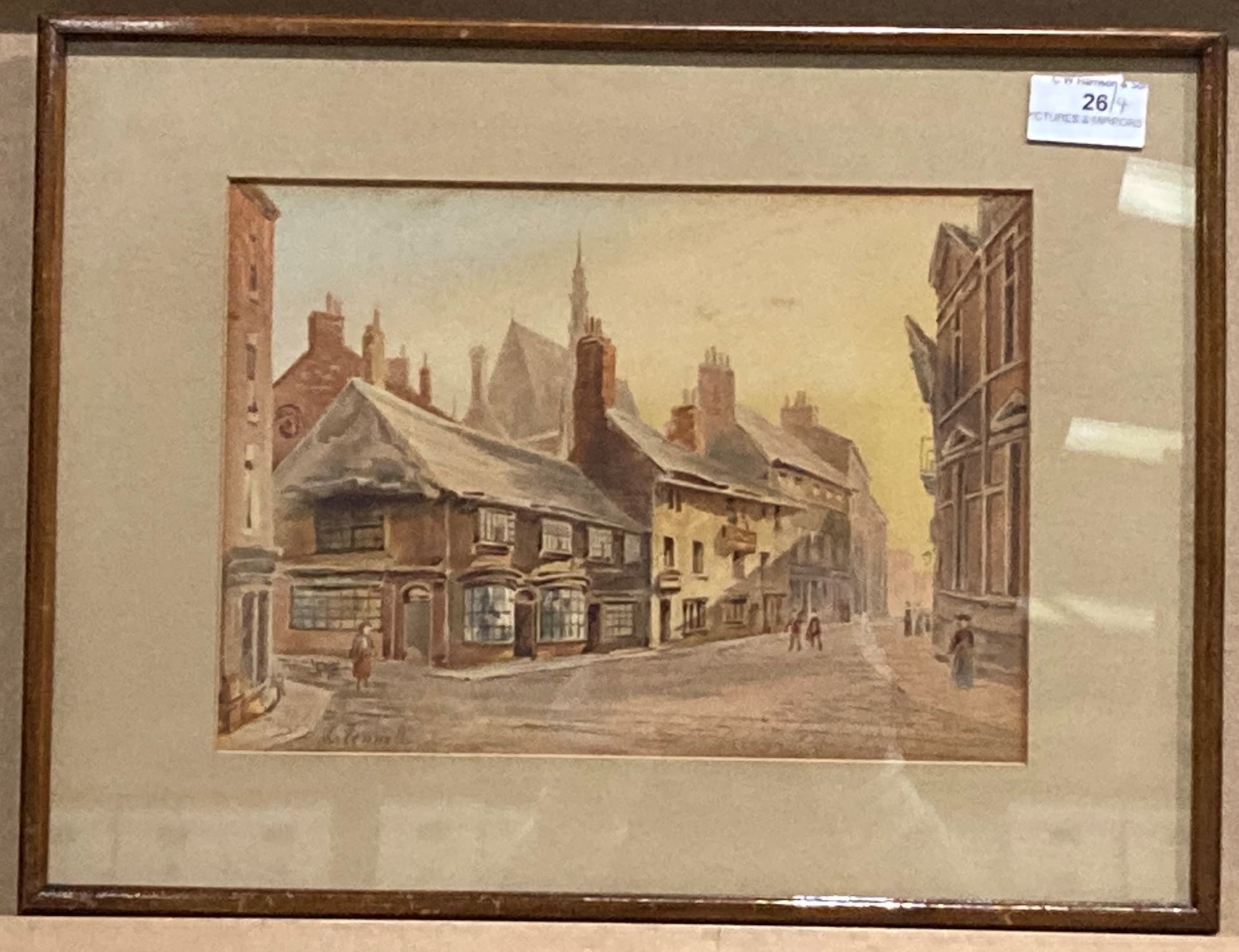Louisa Fennell (1847-1930), four framed prints of Wakefield, 'View from Cross Square', 20cm x 27cm, - Image 2 of 6