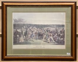 'The Golfers - A Grand Match played over St Andrews Links', coloured engraving by Chas E Wagstaffe,