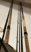 A Daiwa GF 65 13' graphite match rod with spare GF75 spliced tip (WOODEN RACK)