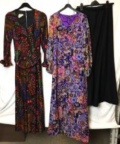 Three items of pre-worn vintage ladies clothing including belted dress by Mademoiselle (size 14),