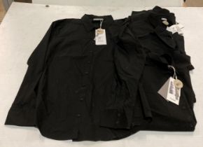 5 x FRANSA black button down dress shirts in ladies fit, sizes 1 x M, 3 x L and 1 x XXL - RRP: £29.