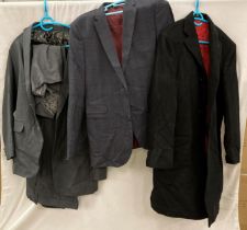 A selection of gents' occasion ware - a plaid-print jacket (size 44") by M&S, a grey jacket,