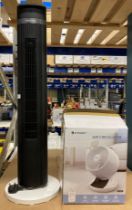 Pro-breeze electric column fan and Fitfort electric air circulator in box (saleroom location: R07)